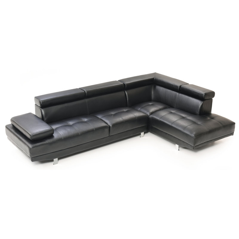 Canapé modulaire Riveredge G448-SC (sans repose-pieds), noir, Similicuir noir