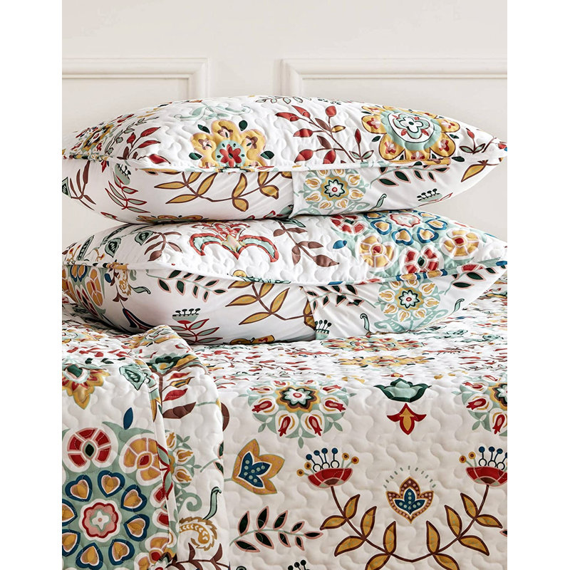 Ensemble de courtepointe en microfibre , Courtepointe pour très grand lit + 2 tailles déc