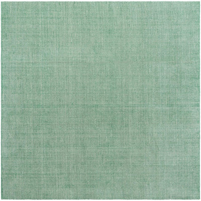 Tapis rayé en laine tissé à la main Colyt en vert / blanc