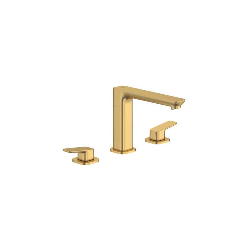 Cubeo 3-Hole 2-Handle Deck Mount Tub Filler, Brushed Cool Sunrise