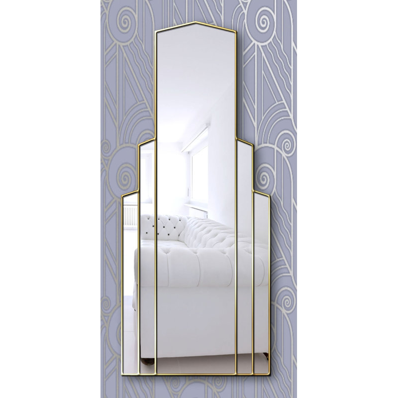 Chyna Flat Wall Mirror, Gold