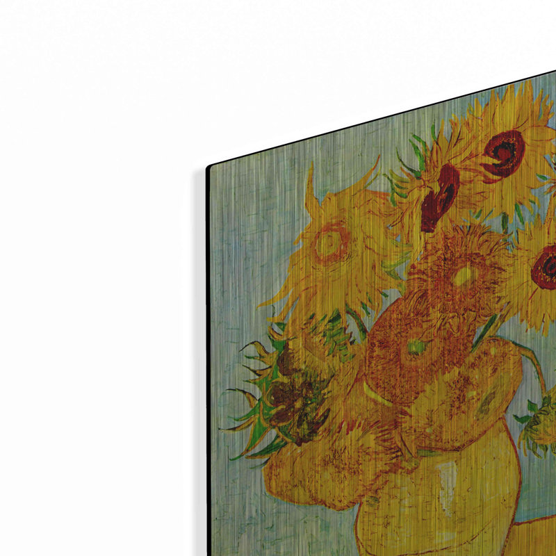 "Vase avec douze tournesols" par MASTERS, H 16 po x l 12 po