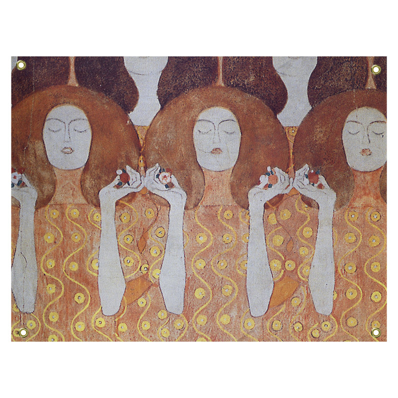 Tapisserie murale ange mariées, H 81,5 po x l 60,5 po, Orange / Brun