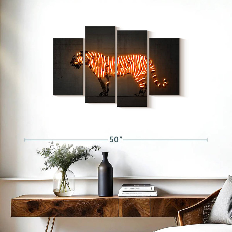 Brampt Glowing Tiger, 22" H x 36" W