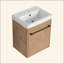 Meuble-lavabo flottant mural 18 po avec lavabo en céramique et porte d'armoire à fermeture en douceur, pour petite salle de bain-1396543195
