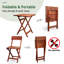 Ensemble bistro 3 pièces d'extérieur pliant - Mobilier de patio en bois d'eucalyptus compact avec finition résistante aux intempéries et chaises lourdes