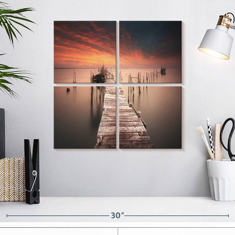 Aletra, coucher de soleil au port de Comporta, H 18 po x l 18 po