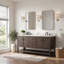 Meuble-lavabo double autoportant à chevrons 72 po avec plateau en pierre reconstituée Chazden-307877966-499583953