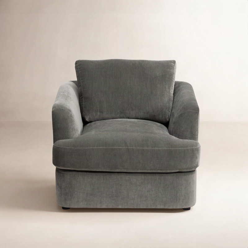 Fauteuil d'appoint en velours Alameda, Velours genévrier