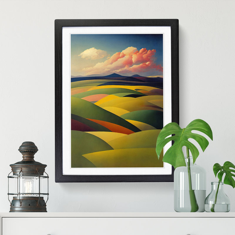 Spring Landscape Serene Vol.3 - Single Picture Frame Print, Black, 34cm H x 25cm W x 2cm D