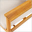 Canapé d'extérieur 3 places en bois d'acacia durable avec coussins beiges confortables pour une détente élégante sur le patio