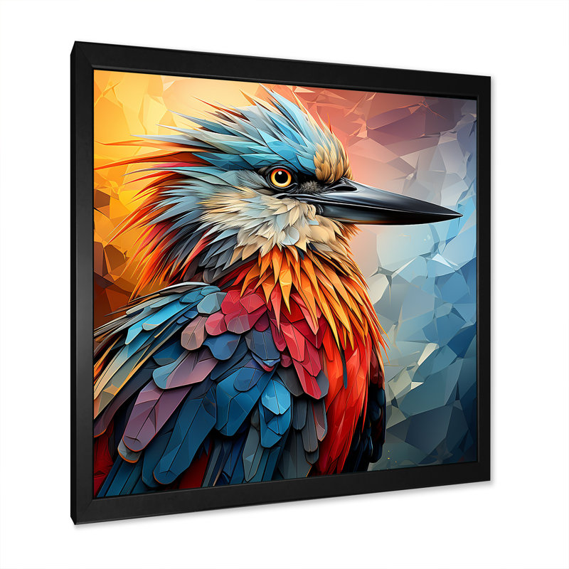 «Bird Cubist Skies I» sur toile, H 36 po x l 36 po x P 1,5 po, Cadre simple noir