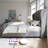 Dulane Velvet Upholstered Sleigh King Bed with Scroll Wingback Headboard, Gray-1523276750-1523276748