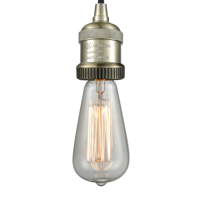 Luminaire suspendu à 1 lumière Amselmo, Laiton antique