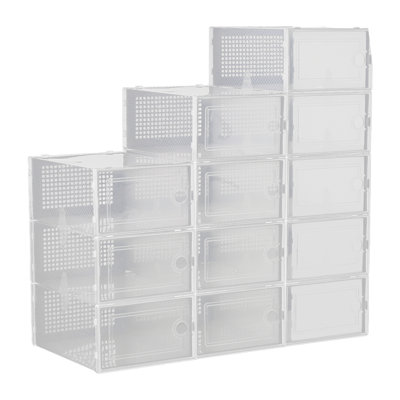 12 Pair Stackable Shoe Rack