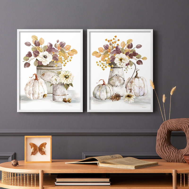 «Autumn Arrangement I», reproduction encadrée de qualité supérieure - prête à être accrochée - aucun clou requis - aucun clou requis