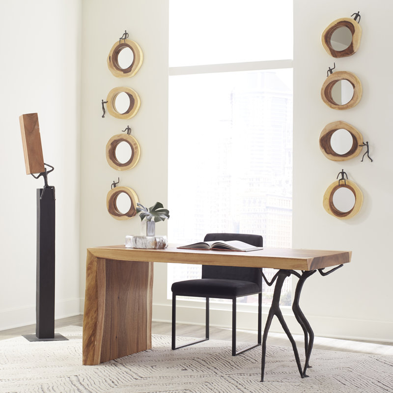 Atlas Transitional Black and Brown Wood Statue, 68'' Height