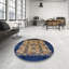 Tapis bleu / beige Patchwork-1524003230