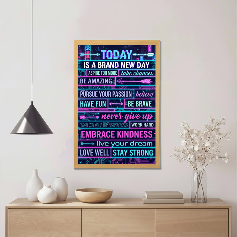 Neon Motivational Quotes, H 18 po x l 12 po