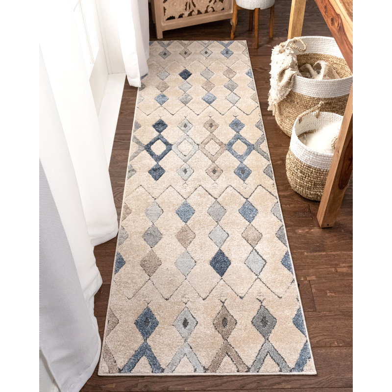 Malaga Geometric Synthetic Area Rug, Runner 67 x 220cm