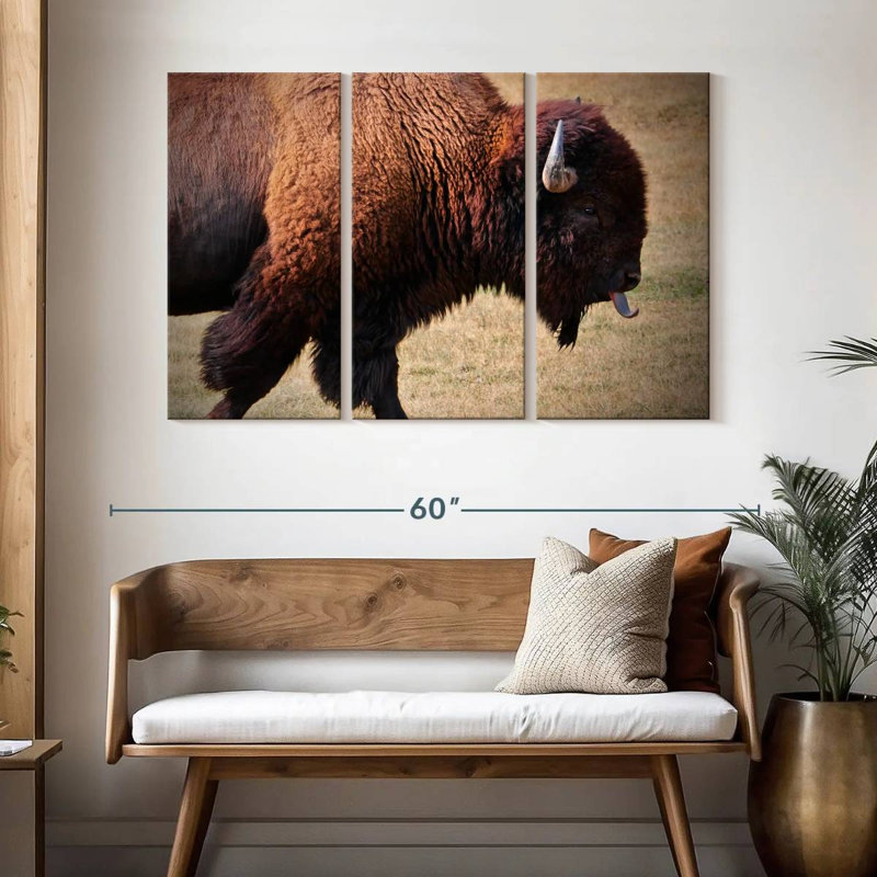 Brampt Tongue Wagging Bison, 32" H x 50" W