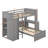 Rachele Loft Bed with a Stand-alone bed, Shelves,Desk,and Wardrobe-68686204