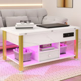 Balconera 4-In-1 Coffee Table With RGB Light & Type-G Outlets