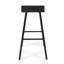 De 2 tabourets de bar - siège en bois, pieds, 33 po de hauteur, gris et noir - 2 avantages-586499733