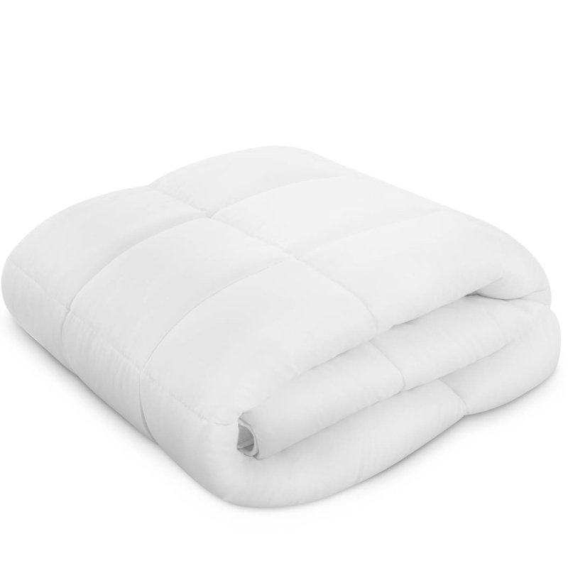 Édredon en duvet synthétique toutes saisons Lucid, Lit double, Blanc