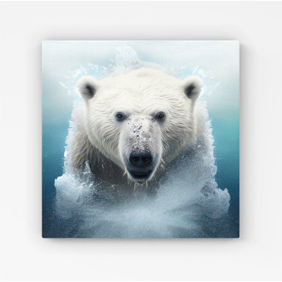 Polar Bear Watercolour - Wrapped Canvas Print