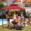 Pavillon de jardin 8 pi x 5 pi avec 2 tablettes et 7 crochets-107375148