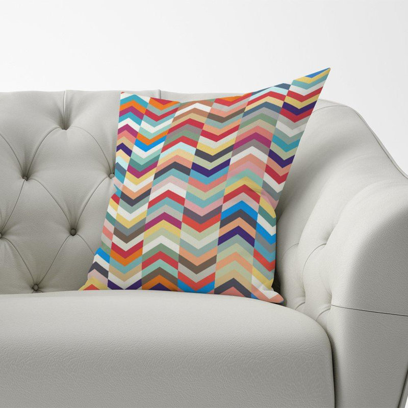 McDuffie Multi Coloured Chevron Square Throw Cushion