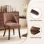 Upholstered Parsons Dining Chairs with Hollow Curved Back & Wood Legs-969882611