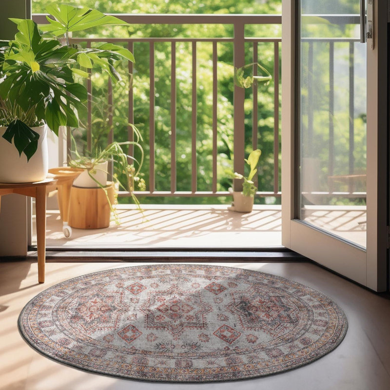 Macchione Performance Chenille Floral Indoor Rug, Oval 2' x 3'1"