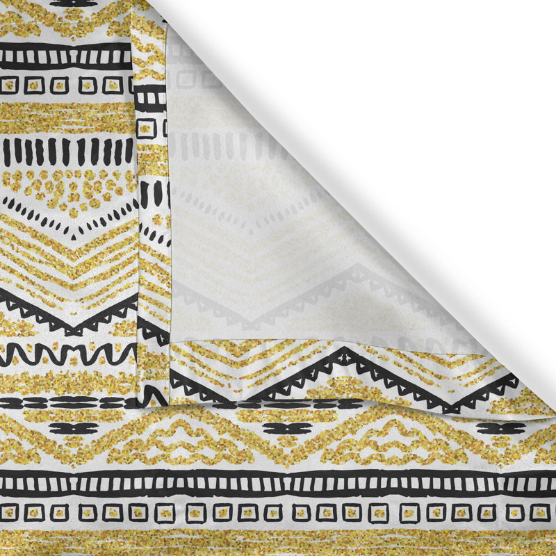 Rideau à œillets à 2 panneaux jaune et noir Ambesonne, 50 po x 120 po, jaune, noir et blanc, L 50 po x L 120 po