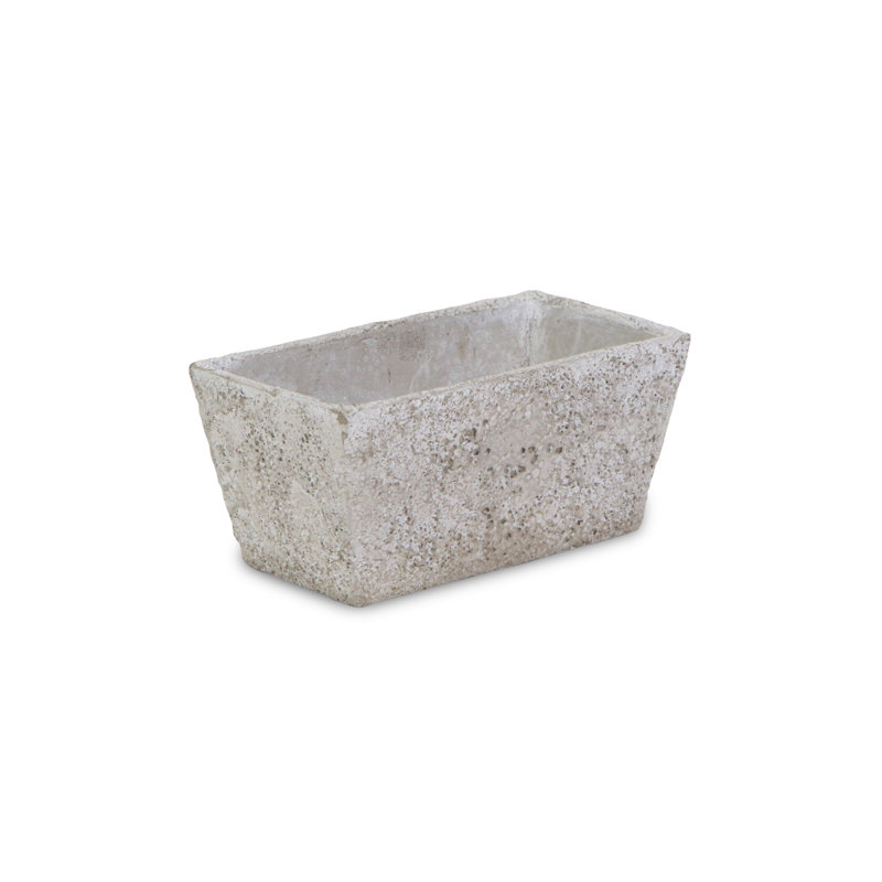 Gray Speckle Glaze Cement Rectangular Pot Planter, 9-inch