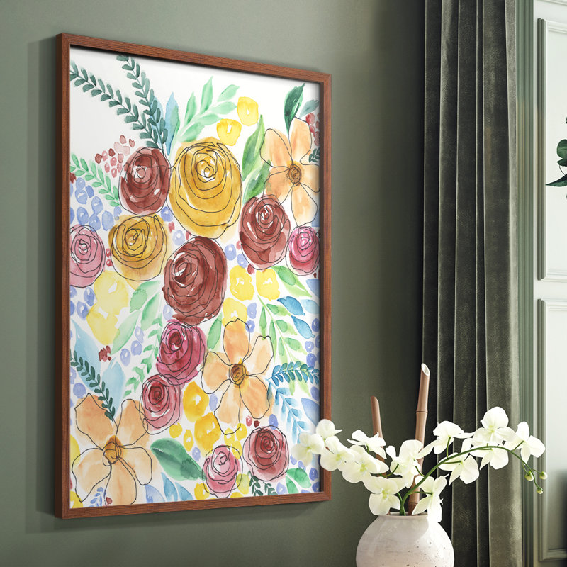 Flower Carousel II, reproduction encadrée - bois massif, Brun, H 20 po x l 16 po