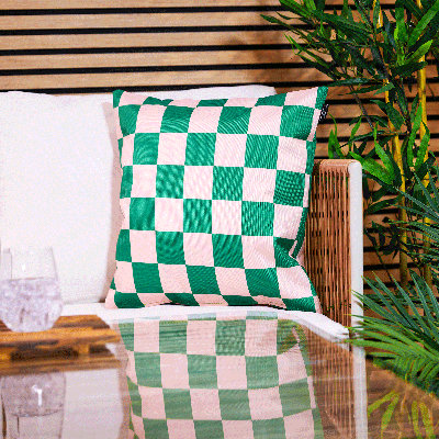Checkerboard & Stripe Indoor-Outdoor Cushion