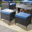 Ensemble de conversation pour patio 6 pièces en osier avec chaises berçantes pivotantes, housse et coussins-1795516144