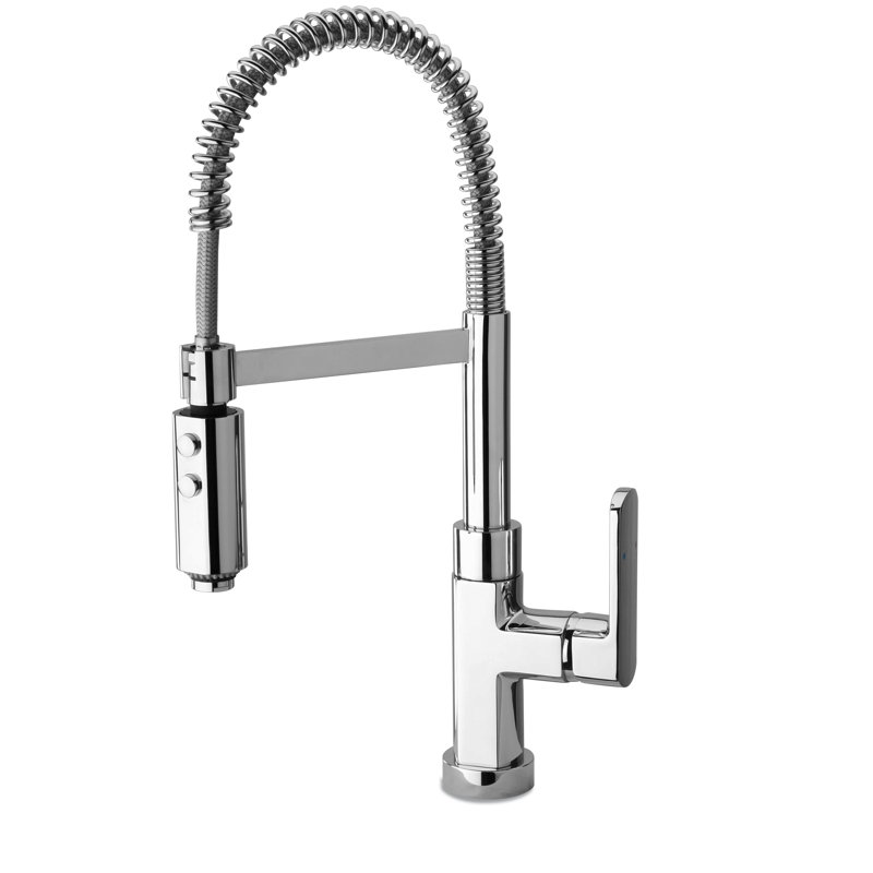 Robinet de cuisine à poignée simple Novello, Nickel brossé