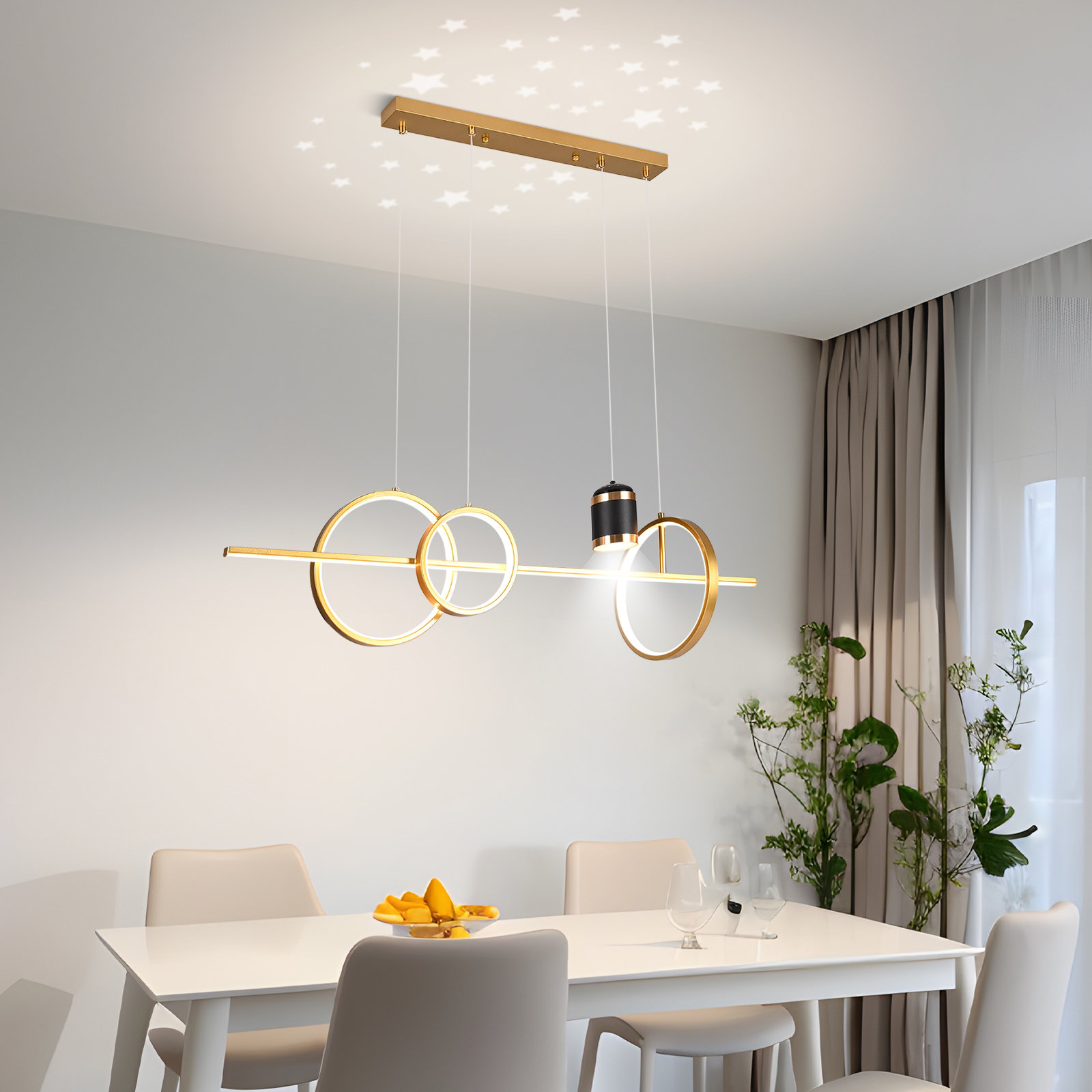 Everly Quinn 5 Light LED Kitchen Island Linear LED Pendant Wayfair