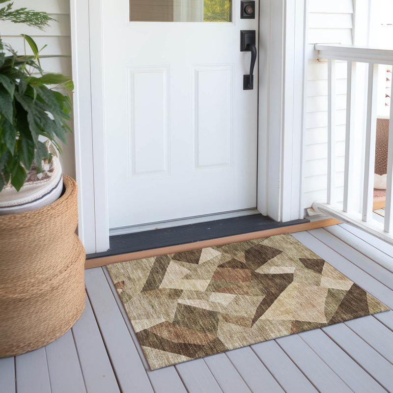 Machine Washable Indoor/Outdoor Karr ACN2374 Abstract Rug, Rectangle 1'8" x 2'6"