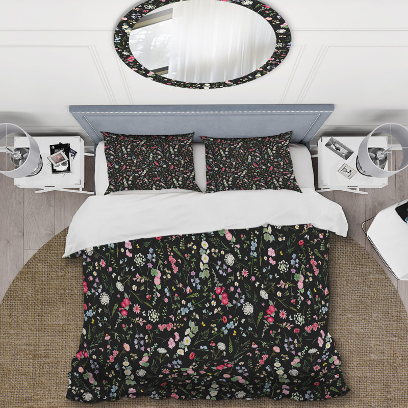 Ensemble de housse de couette en microfibre rose / bleu / vert 3 pièces