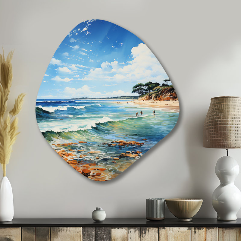 Photo de plage Coastal Impressions VII - Art mural asymétrique en métal, forme de nébuleuse côtière