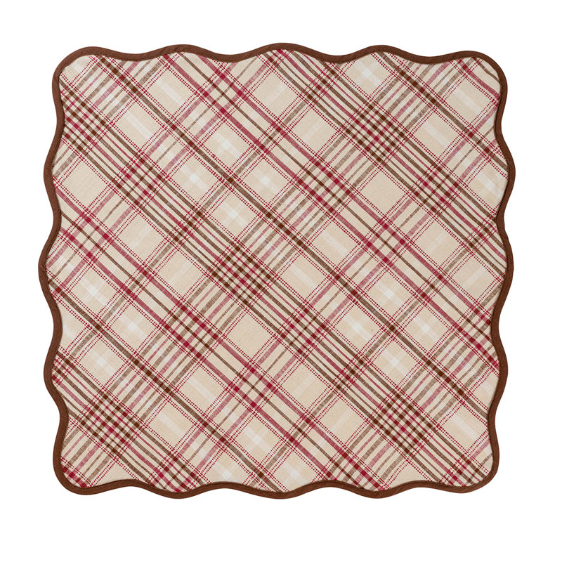 Harvest Tartan Cotton Scalloped Edge Napkin