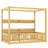 Twin Size Canopy Floor Bed with Guardrails, Shelves & Montessori Design for Kids, Natural-1614658994-1614658997