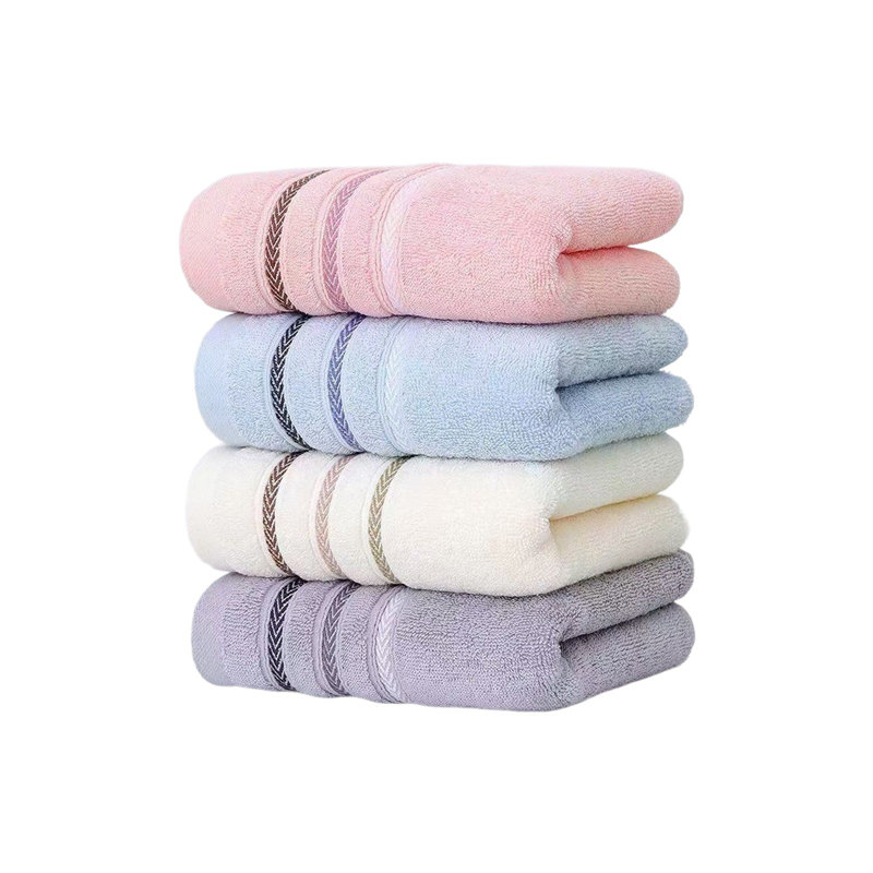 Soft Highly Absorbent Cotton Bath Towel Set, Lint Free Quick Drying Towels For Bath Spa And Home, 28.7x13.4in Pink/Gray/Beige/Blue