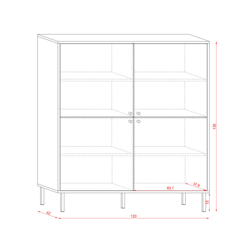 Donaway 120cm W Chest of Drawers