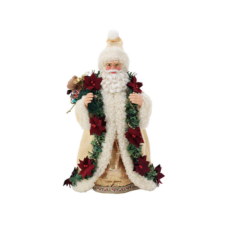 Figurine de père Noël possible poinsettia