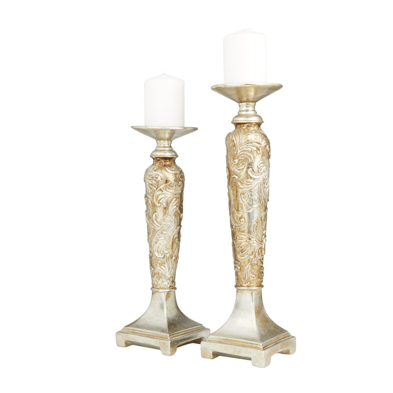 Ensemble de chandelles de table en pierre 2 pièces